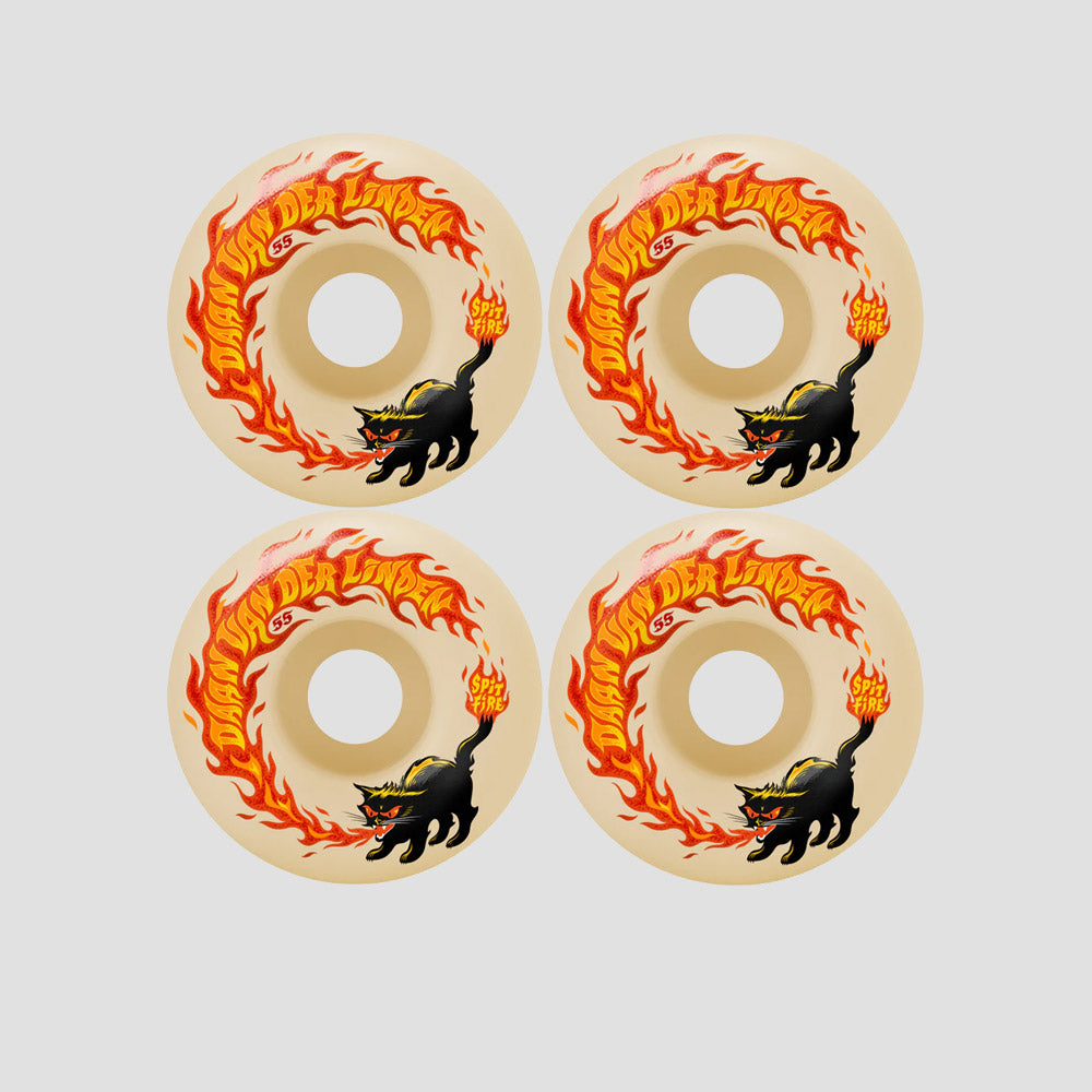 Spitfire 55mm Daan Pyrocat F4 99 Classic Skateboard Wheels Natural