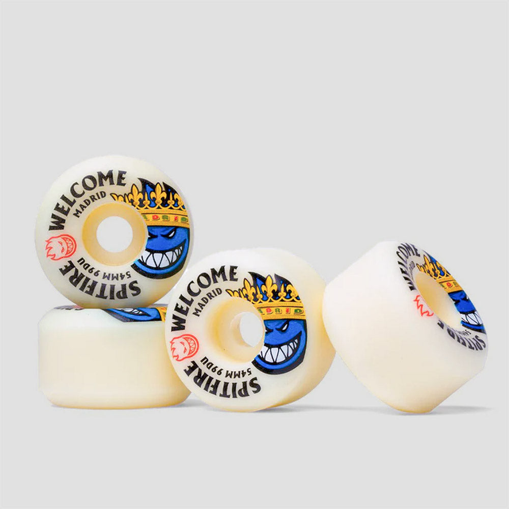 Spitfire x Welcome Madrid 54mm F4 99 Conical Skateboard Wheels Natural