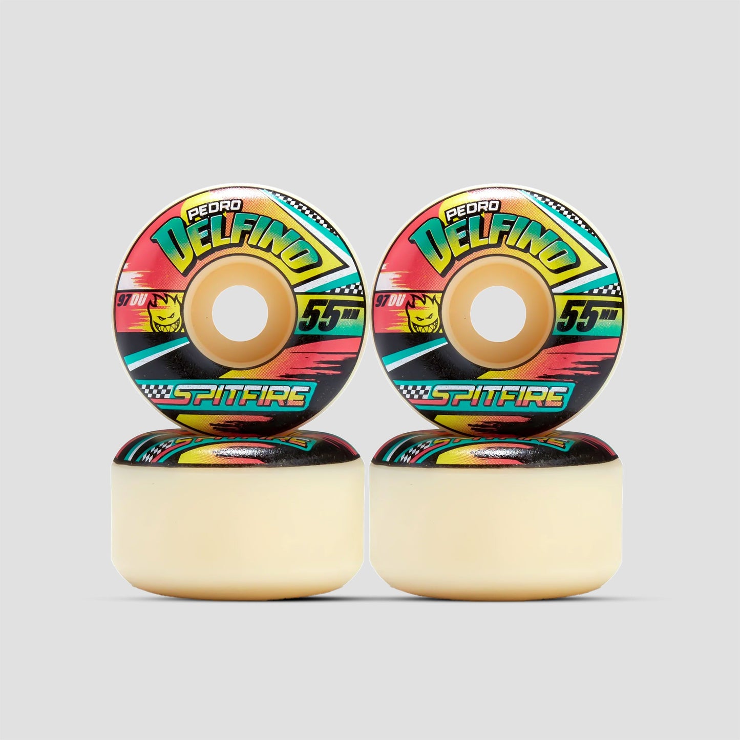 Spitfire 55mm Formula Four Pedro Turbo Radial 97DU Skateboard Wheels