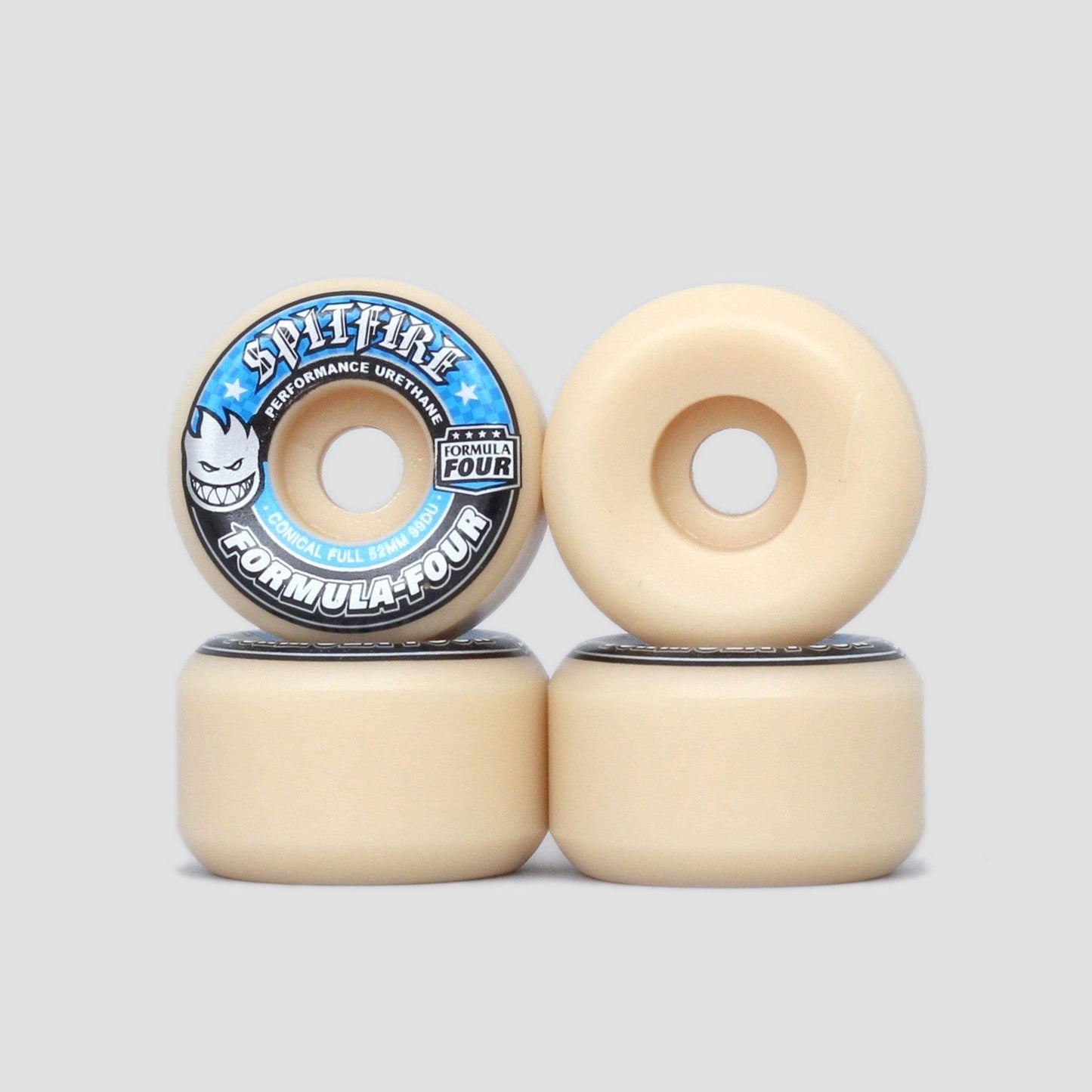 Spitfire 52mm 99DU Formula Four Conical Full Skateboard Wheels Natural