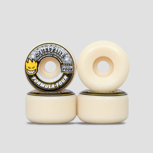 Spitfire 52mm 99DU Formula Four Conical Skateboard Wheels Natural / Yellow Print