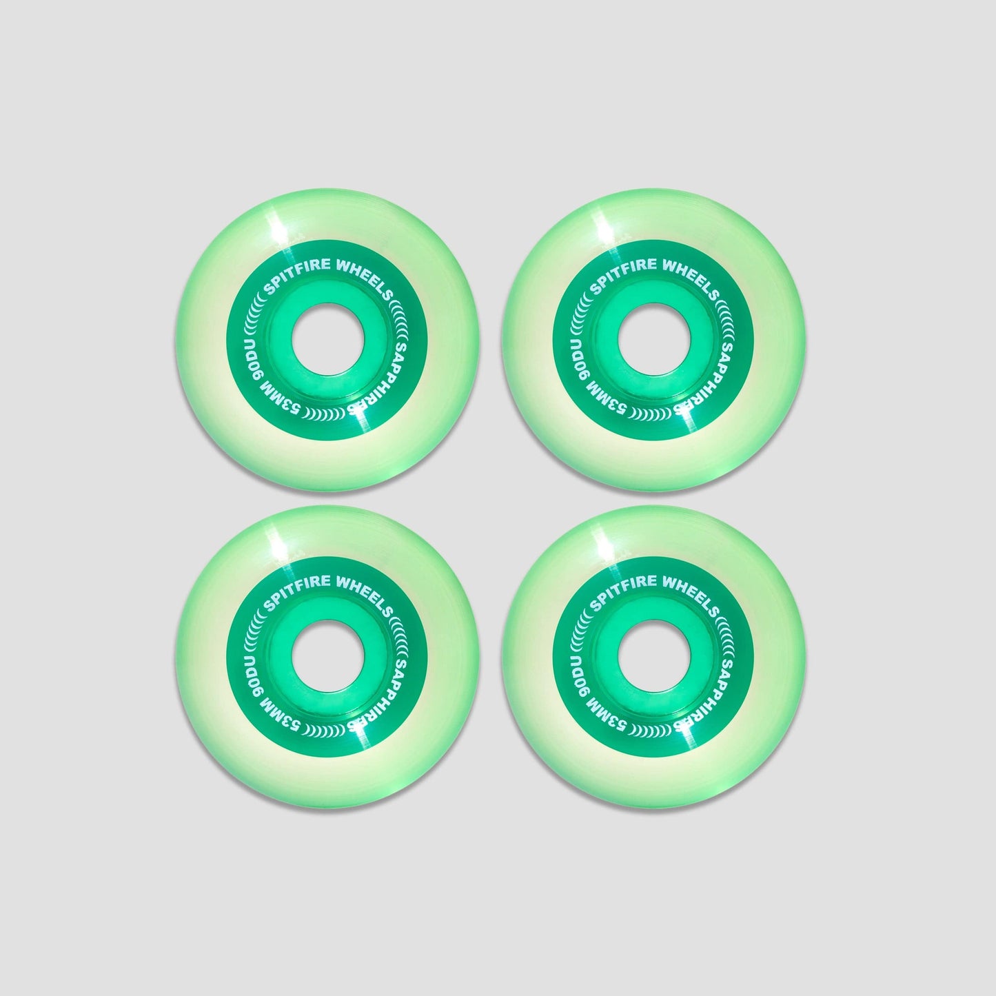 Spitfire 53mm 90a Sapphires Radial Skateboard Wheels Green