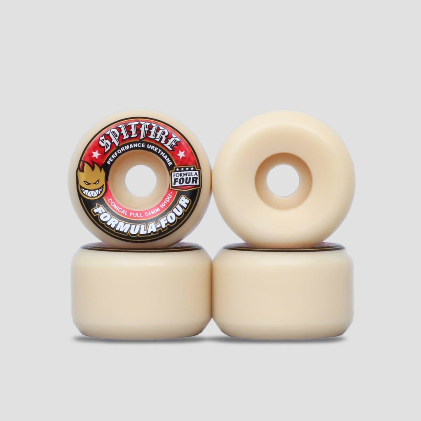 Spitfire 54mm 101DU Formula Four Conical Full Skateboard Wheels Natural