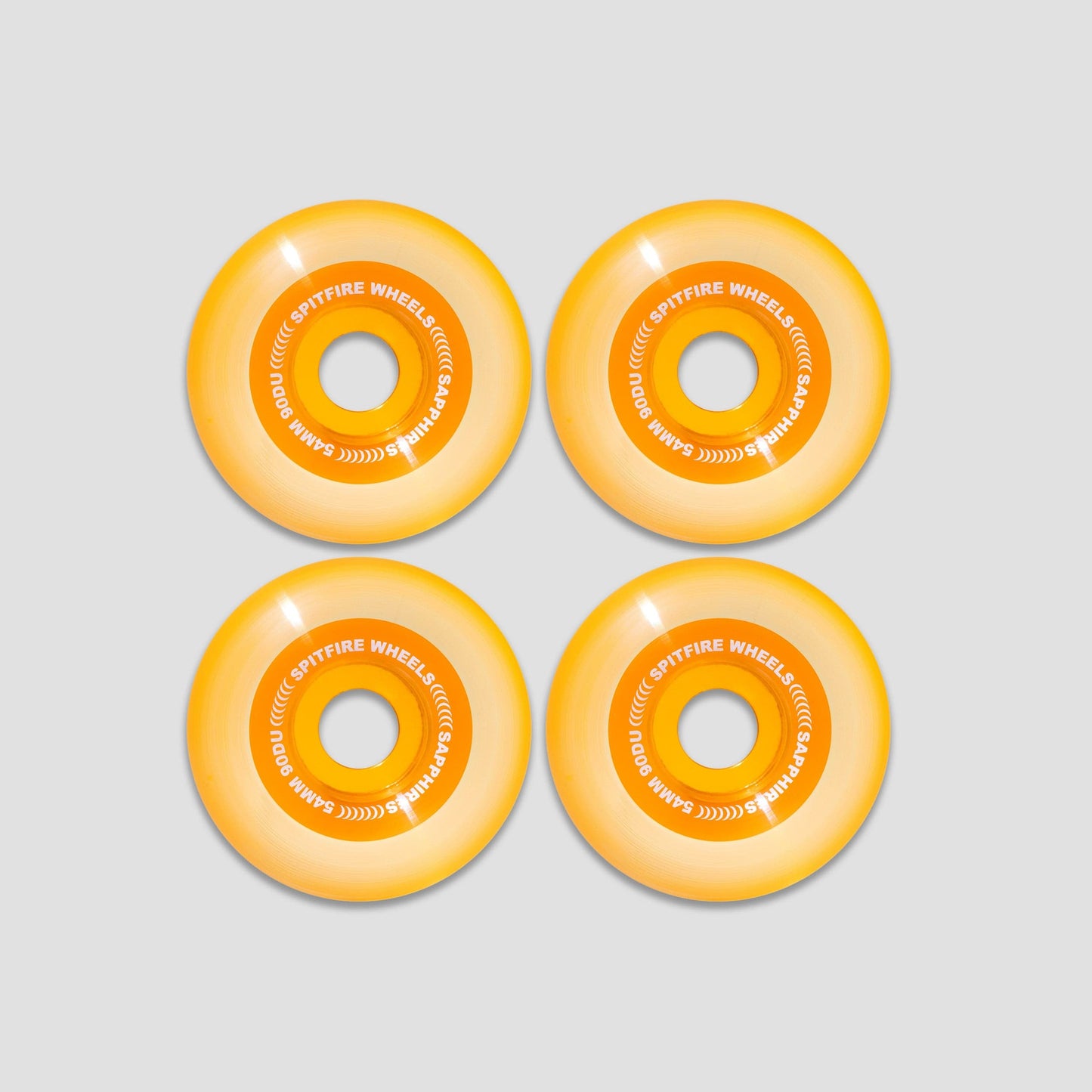 Spitfire 54mm 90a Sapphires Radial Skateboard Wheels Orange