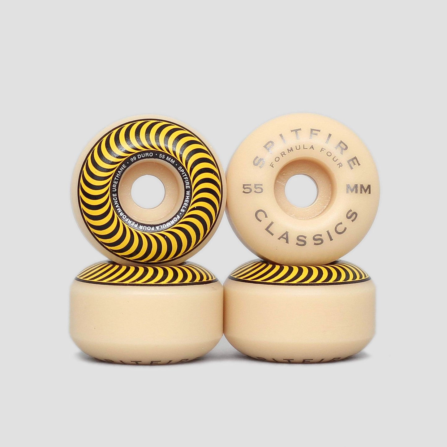 Spitfire 55mm 99DU Formula Four Classics Wheels Natural / Yellow