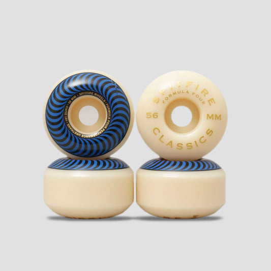 Spitfire 56mm 101DU Formula Four Classics Skateboard Wheels Natural / Blue