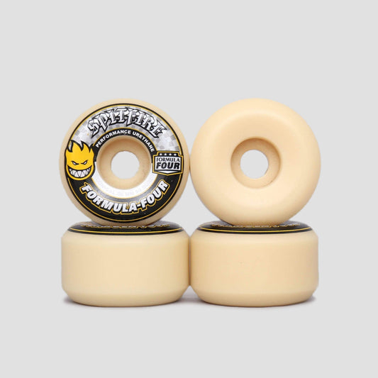 Spitfire 56mm 99DU Formula Four Conical Skateboard Wheels Natural / Yellow Print