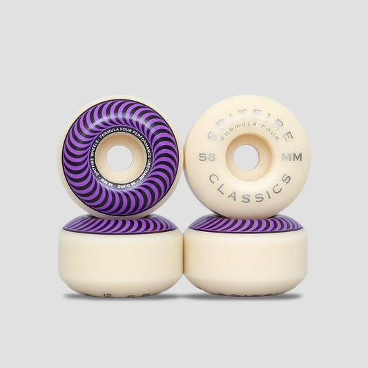 Spitfire 58mm 99DU Formula Four Classics Skateboard Wheels Natural / Purple