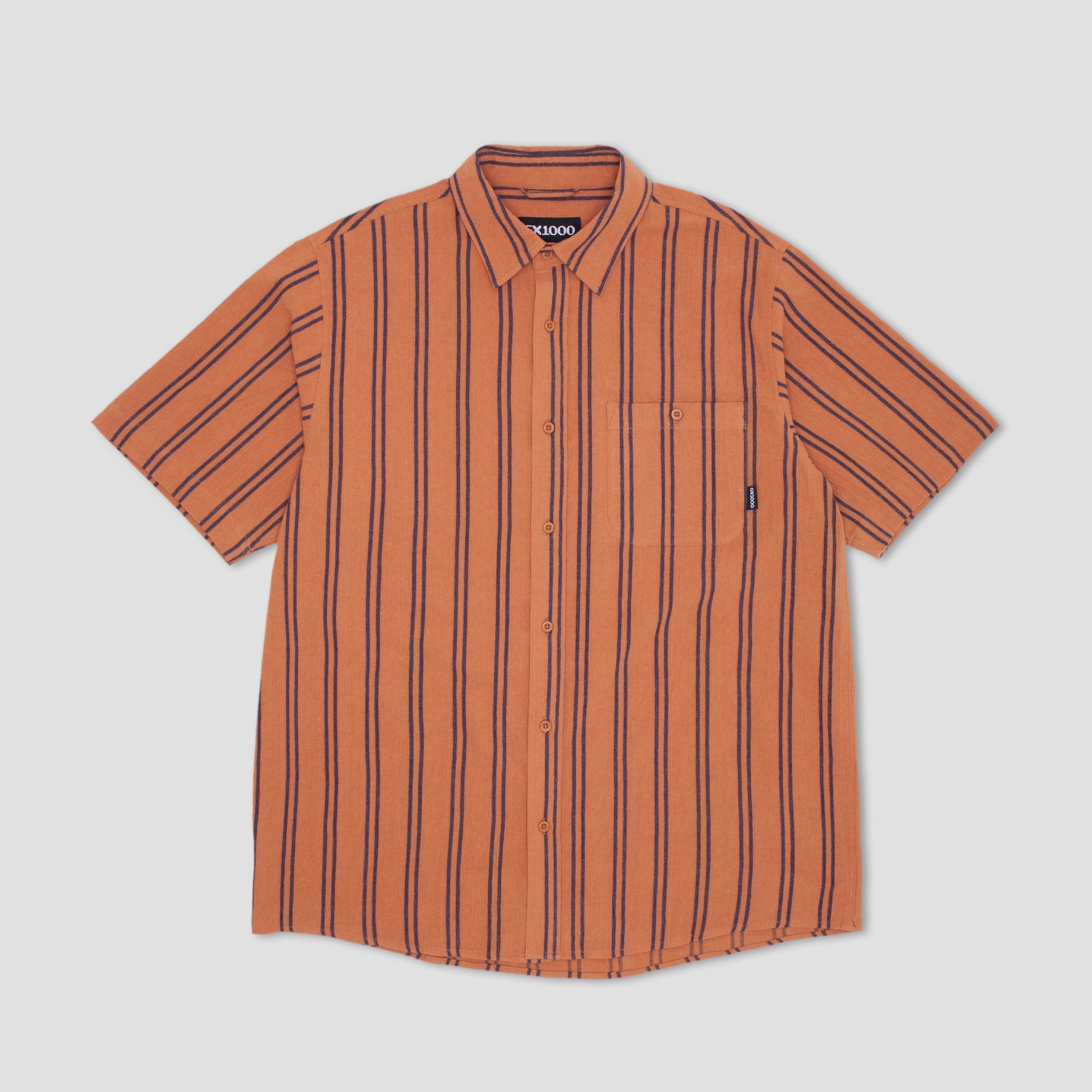 GX1000 Short Sleeve Button Down Shirt Brown