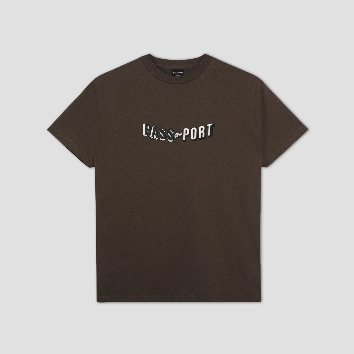 PassPort Sunken Logo Embroidery T-Shirt Bark