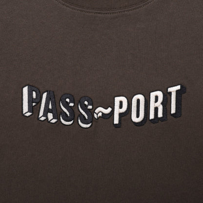 PassPort Sunken Logo Embroidery T-Shirt Bark