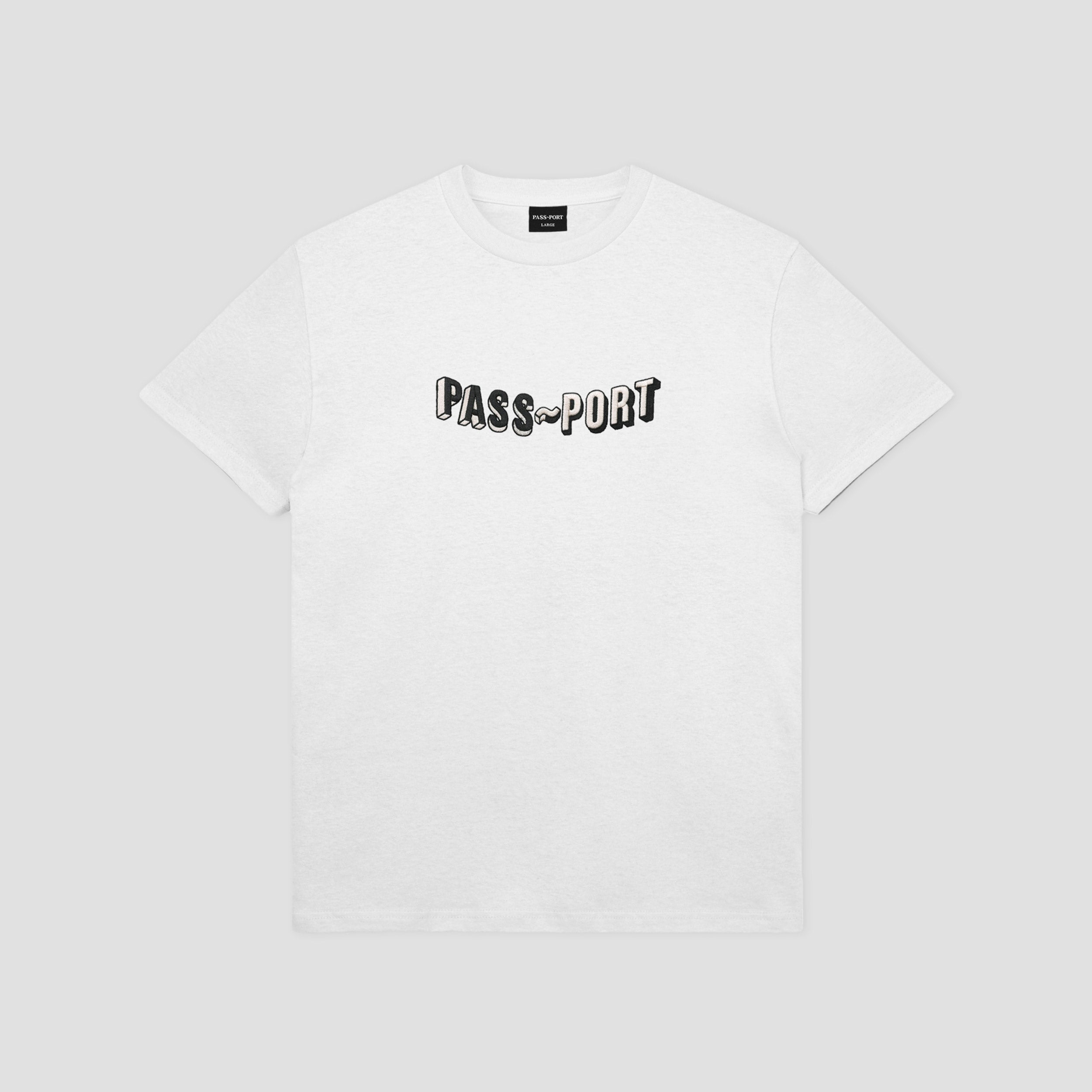 PassPort Sunken Logo Embroidery T-Shirt White
