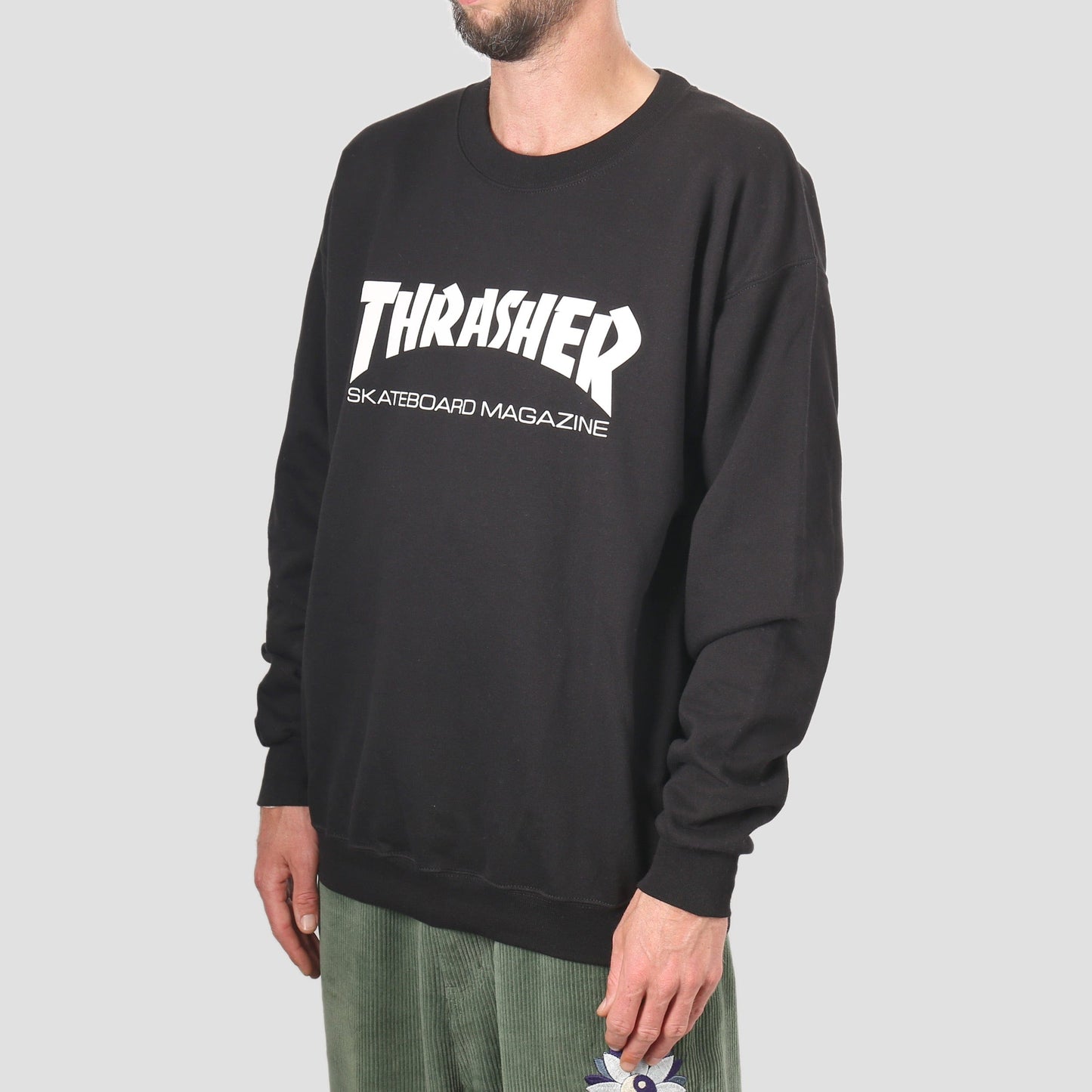 Thrasher Mag Logo Crew Black