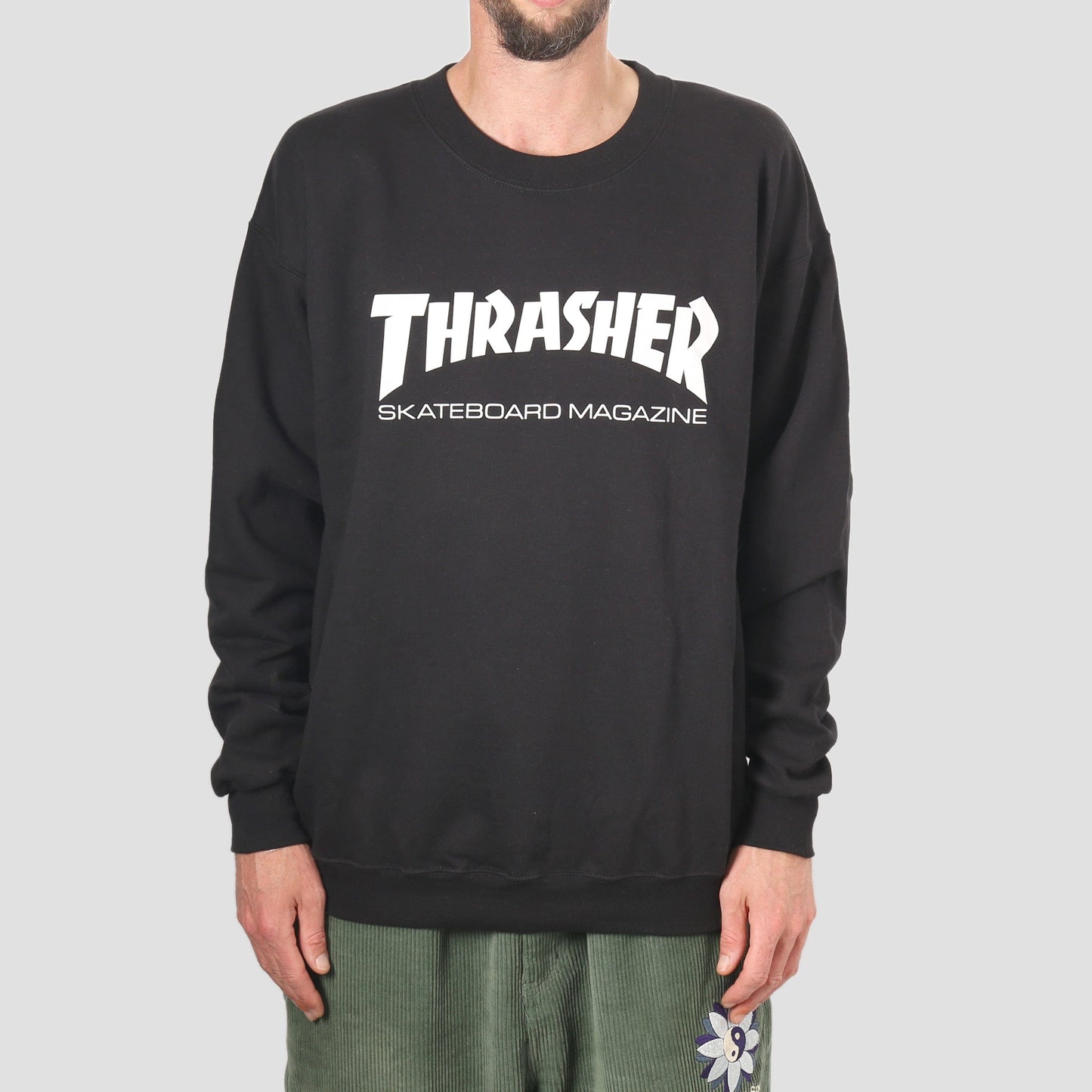 Thrasher Mag Logo Crew Black