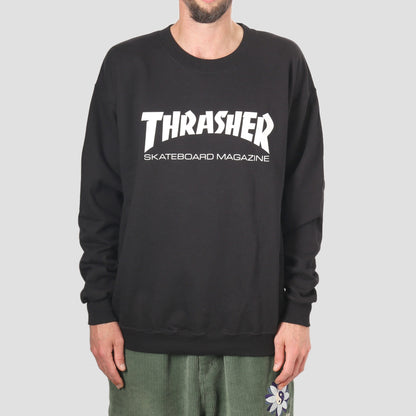 Thrasher Mag Logo Crew Black