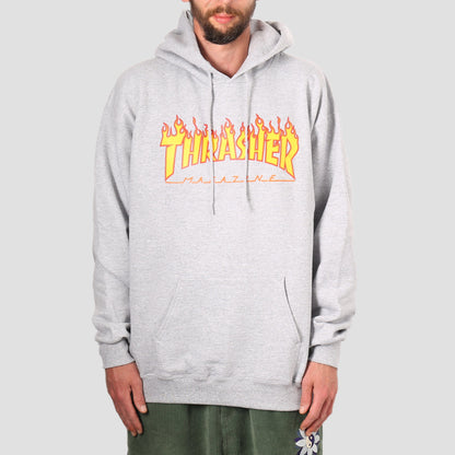 Thrasher Flame Logo Hood Heather