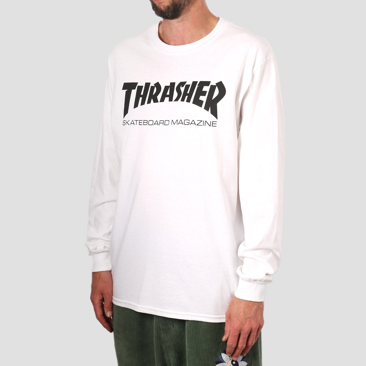 Thrasher Mag Logo Longsleeve T-Shirt White