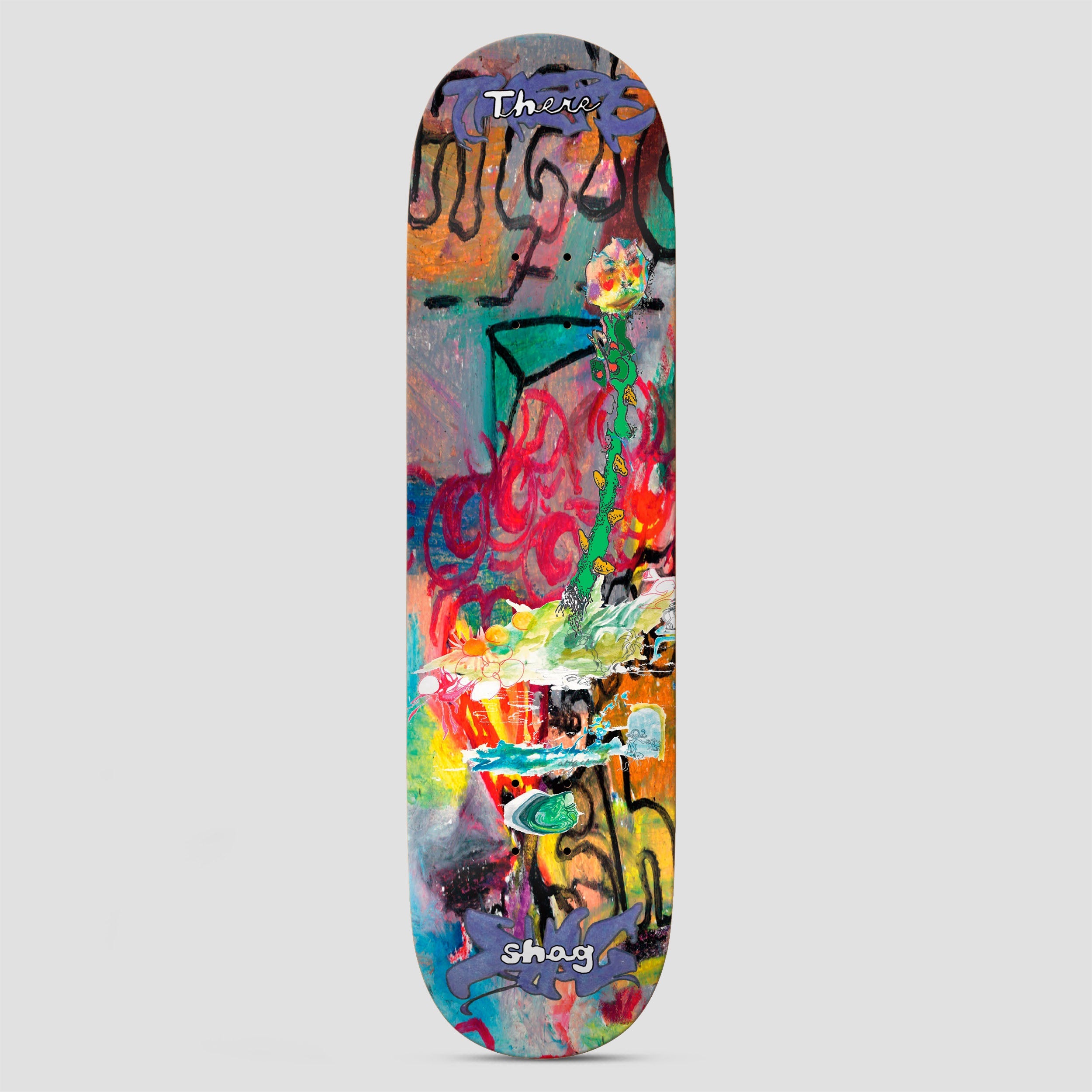 There 8.38 Shag Gutter Bud Skateboard Deck Multi