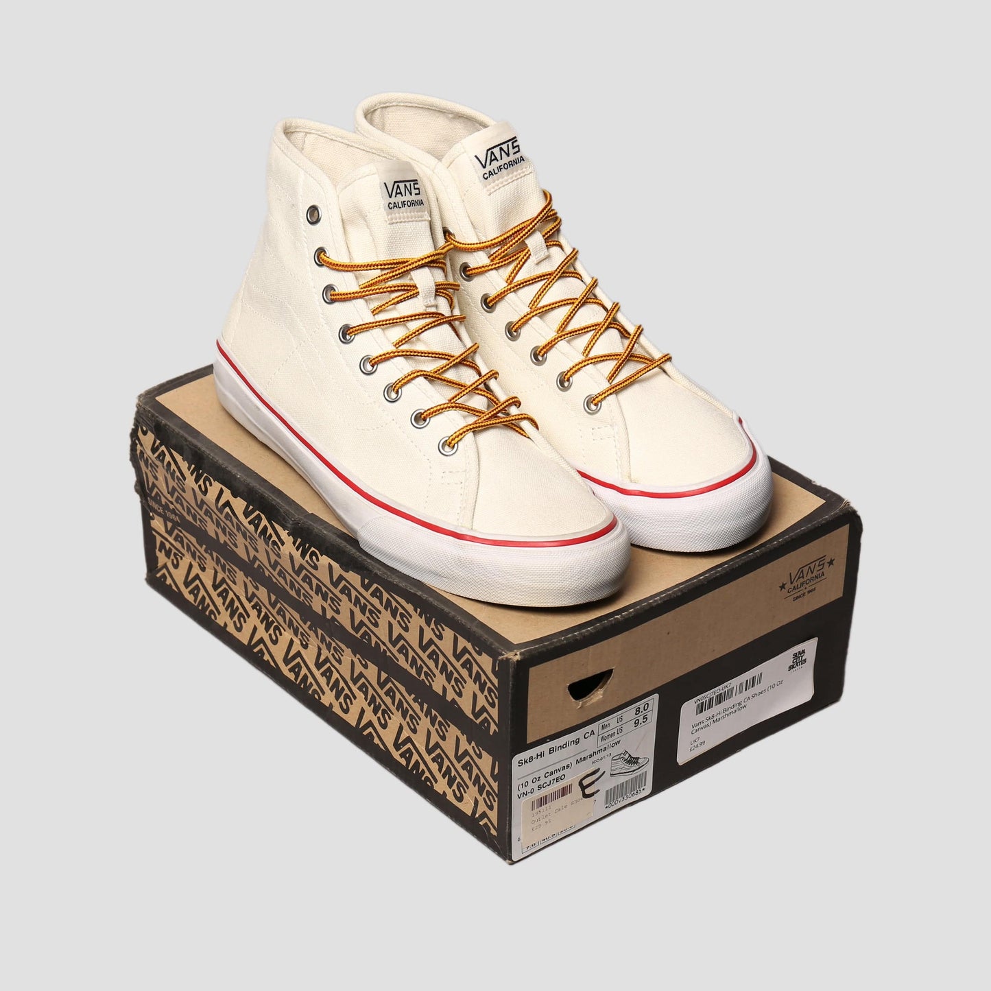 Vans Sk8-Hi Binding CA Shoes (10 Oz Canvas) Marshmallow