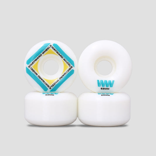 Wayward 53mm Waypoint Wheels White / Teal / Yellow