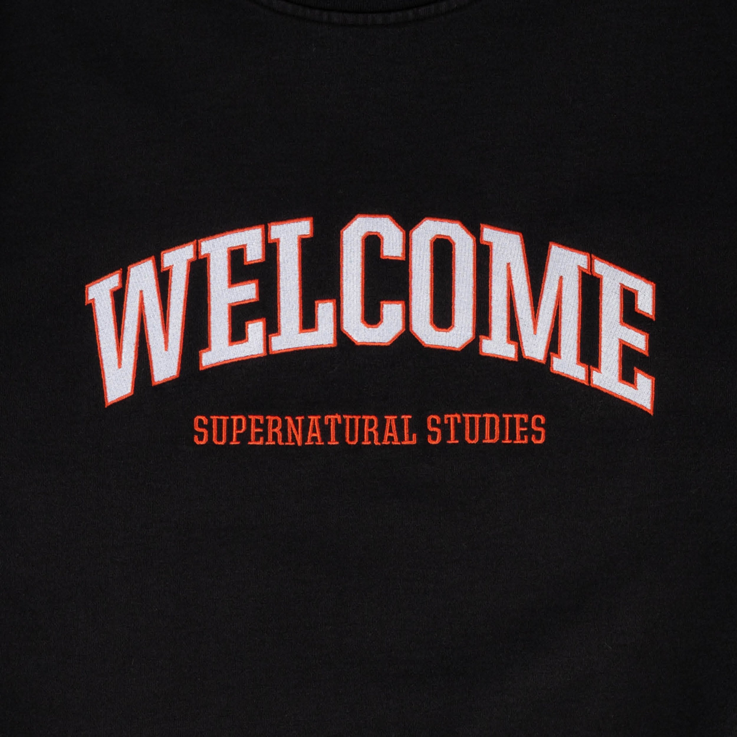 Welcome Student Embroidered Pigment Dyed Crew Black