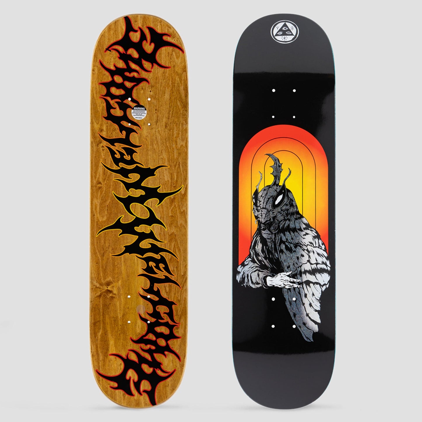 Welcome 8.25 Mothman on Evil Twin Skateboard Deck Black / Glitter Foil