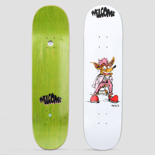 Welcome 8.38 Crash Evan Mock Pro Model on Island Skateboard Deck White