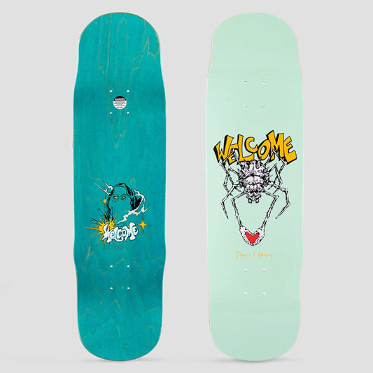 Welcome 8.8 Spidey Daniel Vargas Pro Model on Effigy Skateboard Deck Teal