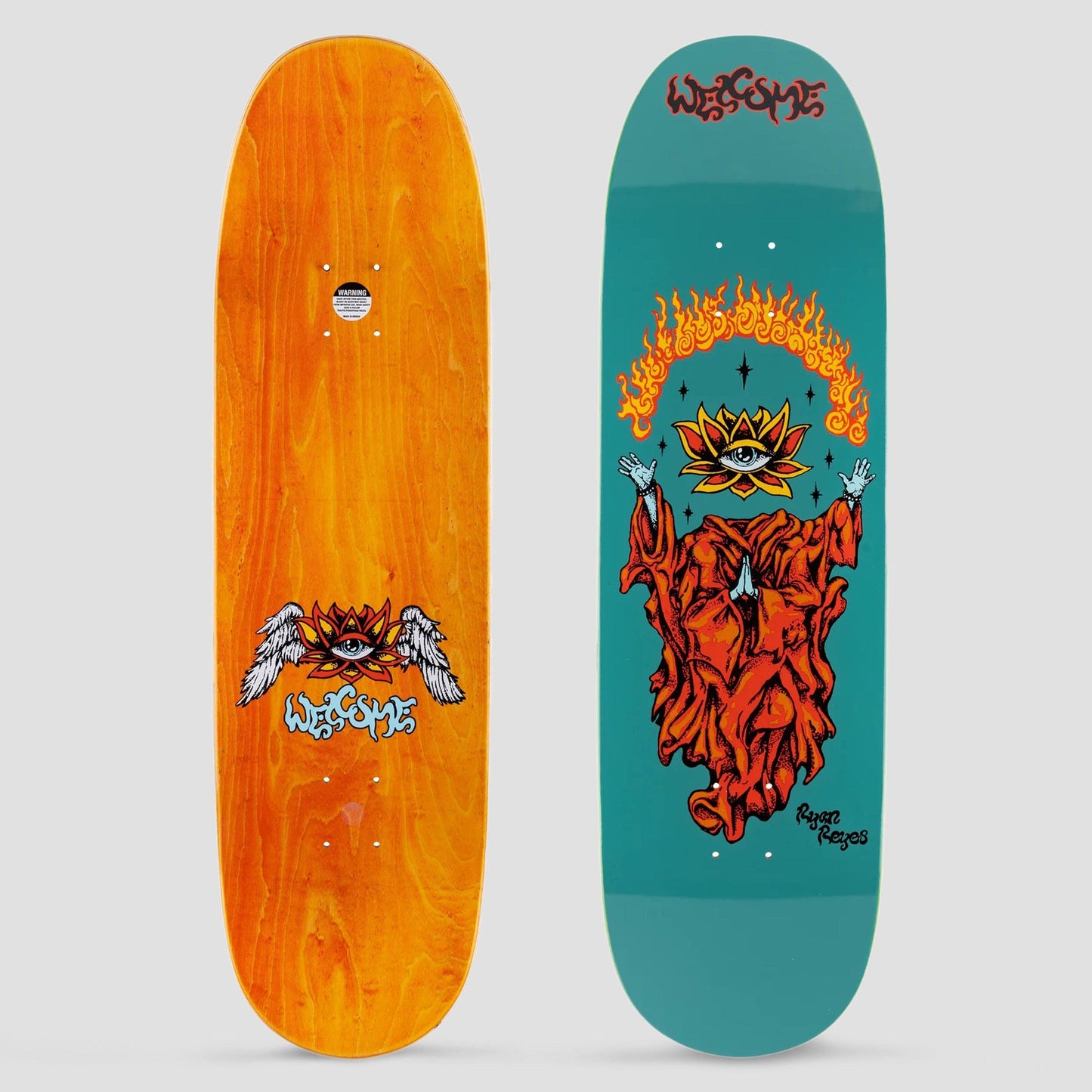 Welcome 9.0 Ryan Reyes Rebirth on Baculus 2 Skateboard Deck Teal