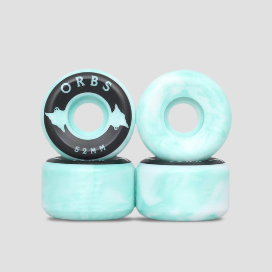 Orbs 52mm 99A Specters Swirls Skateboard Wheels Teal / White