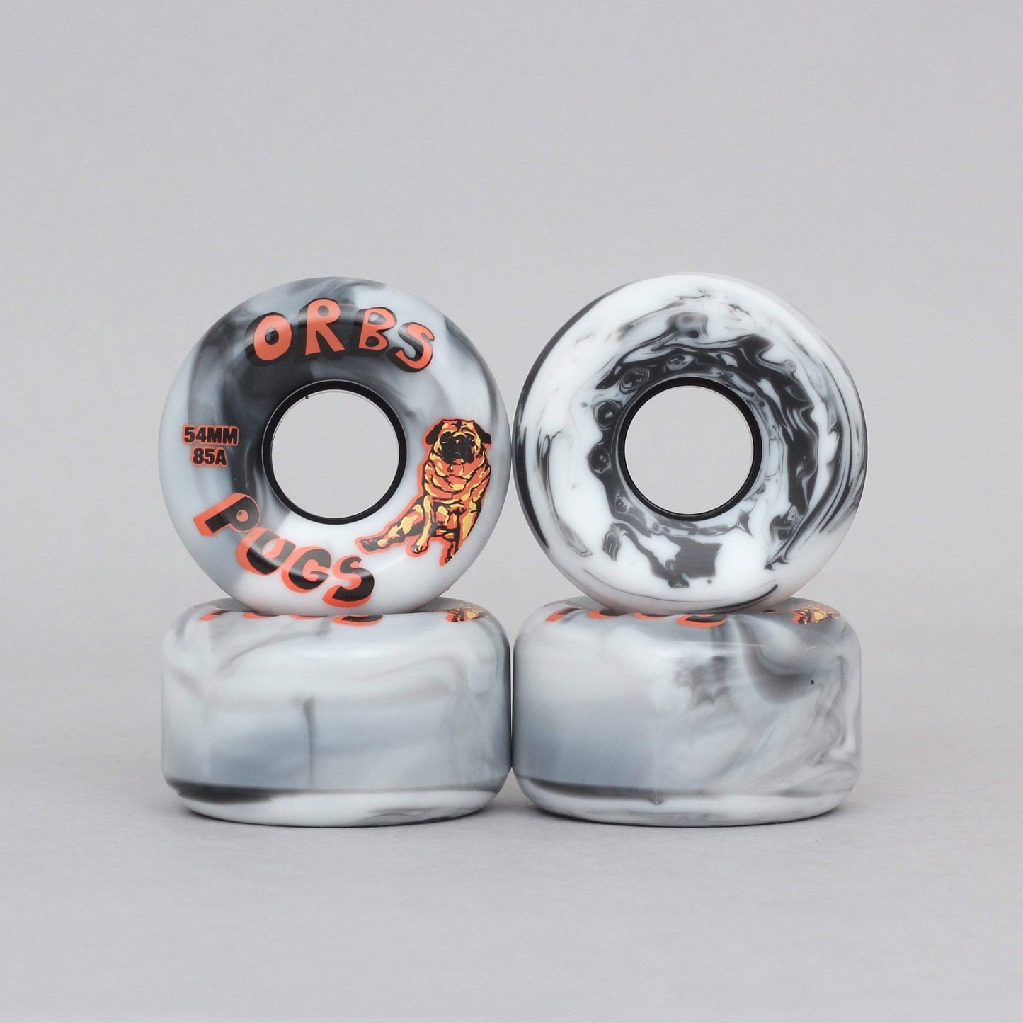 Orbs 54mm 85A Pugs Soft Wheels Black / White Split