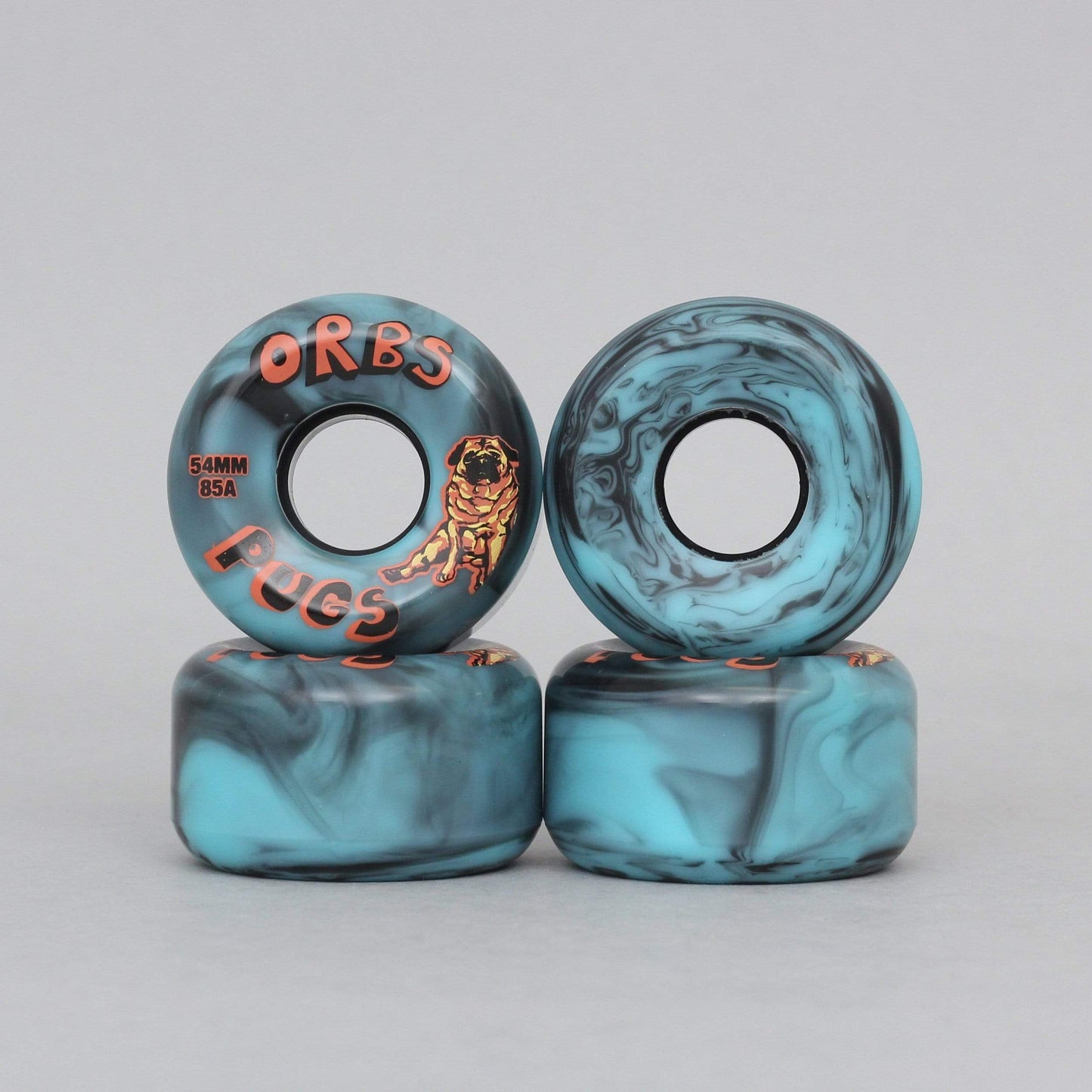 Orbs 54mm 85A Pugs Soft Skateboard Wheels Blue / Blue