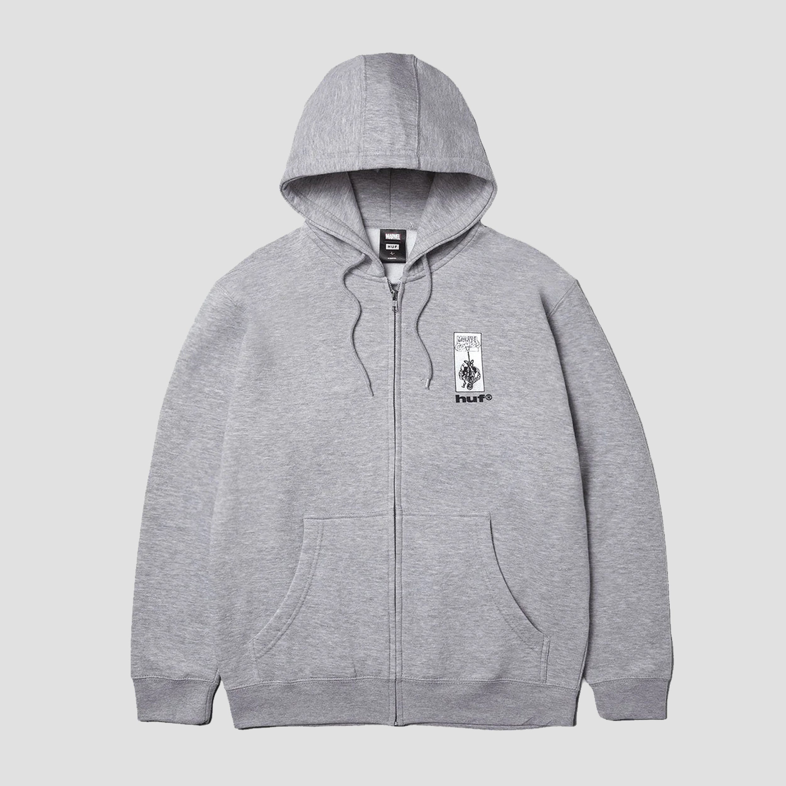 HUF Arachknight Full Zip Hood Heather Grey